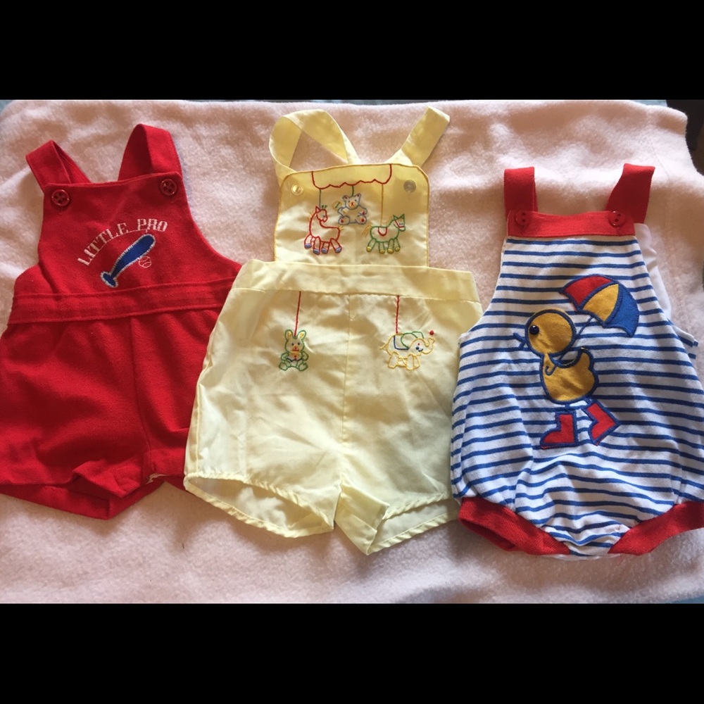 Three piece vintage baby outfits